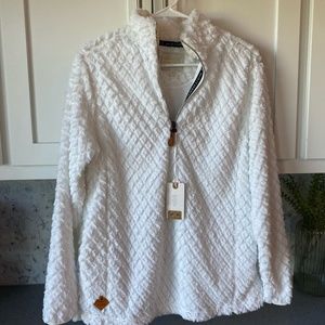 Simply Southern Simply Fuzzy Quarter Zip Sherpa Pullover--NWT Size Small